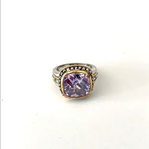 Premier Designs Two-Tone Ring with Purple Stone